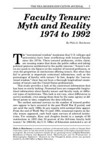 THE NEA HIGHER EDUCATION JOURNAL  7 Faculty Tenure: Myth and Reality