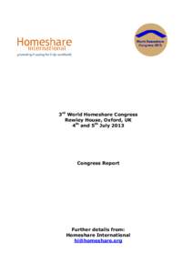 Microsoft Word - Report 3rd World Homeshare Congress FINAL