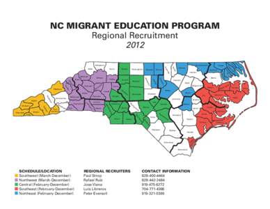NC MIGRANT EDUCATION PROGRAM Regional Recruitment 2012 Northampton  Alleghany