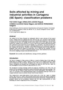 Soils affected by mining and industrial activities in Cartagena (SE Spain): classification problems