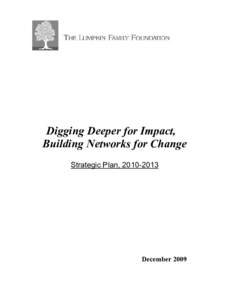 Digging Deeper for Impact, Building Networks for Change Strategic Plan, December 2009