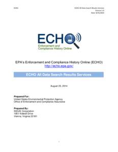 ECHO  ECHO All Data Search Results Services Version 1.0 Date: [removed]