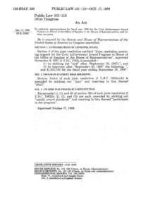 United States Congress / Joint resolution / Government / Title 2 of the United States Code / Appropriation bill