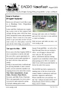 EACDG Newsflash August 2013 The Newsletter of the East Anglian Carriage Driving Group Ltd for members and friends Come to Blandings— Blandings— August--1 September