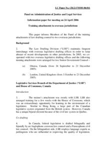 LC Paper No. CB[removed])  Panel on Administration of Justice and Legal Services Information paper for meeting on 24 April 2006 Training attachments to overseas jurisdictions