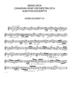 DENIS WICK CANADIAN WIND ORCHESTRA 2014 AUDITION EXCERPTS HORN EXCERPT #1  DENIS WICK