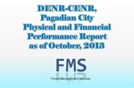 FMS Forest Management Services 1 Function/ Project/