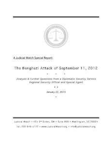   	
      A Judicial Watch Special Report: