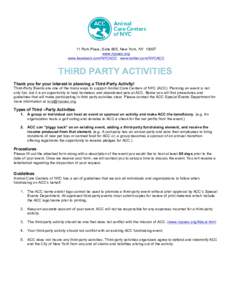 11 Park Place, Suite 805, New York, NYwww.nycacc.org www.facebook.com/NYCACC www.twitter.com/NYCACC THIRD PARTY ACTIVITIES Thank you for your interest in planning a Third-Party Activity!