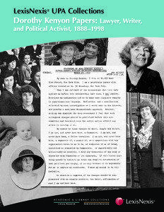Sophia Smith Collection / United Nations Commission on the Status of Women / United States / Ohio / Kenyon College / Dorothy Kenyon / McCarthyism / Kenyon