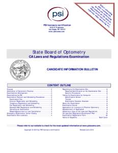 California Board of Optometry - Optometry PSI Handbook/Study Guide - June 2013