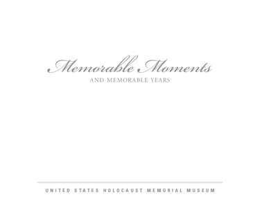 Memorable Moments AND MEMORABLE YEARS UNITED  STATES