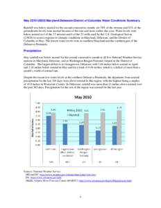 Microsoft Word - 5-May 2010 USGS MD-DE-DC Water Condition