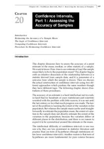 Chapter 20—Confidence Intervals, Part 1: Assessing the Accuracy of Samples  CHAPTER 20