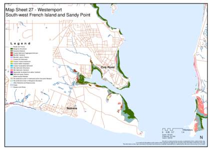 Map Sheet 27 - Westernport Bittern South-west French Island and Sandy Point !  Legend