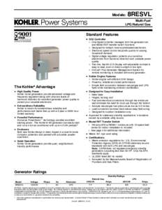 Models:  8RESVL Multi-Fuel LPG/Natural Gas