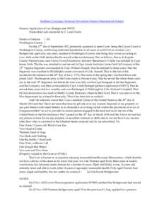 Southern Campaign American Revolution Pension Statements & Rosters Pension Application of Levi Bridgewater W9752 Transcribed and annotated by C. Leon Harris District of Indiana } SS Washington County }