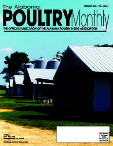 The Alabama  FEBRUARY 2004 • VOL. 4 NO. 2 POULTRYMonthly THE OFFICIAL PUBLICATION OF THE ALABAMA POULTRY & EGG ASSOCIATION