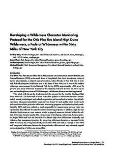 Protected areas of the United States / Geography of the United States / Wilderness / National Wilderness Preservation System / Fire Island National Seashore / Strict Nature Reserve/Wilderness Area / Watch Hill /  New York / Fire Island /  New York / Geography of New York / New York