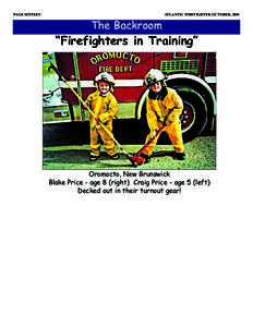 PAGE SIXTEEN  ATLANTIC FIREFIGHTER OCTOBER, 2001 The Backroom