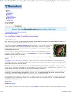 The Frog Men of Cedar Creek Corrections Center | Mesothelioma and th... http://www.maacenter.org/blog/the-frog-men-of-cedar-creek-corrections-cen[removed]of 3 Home Treatment