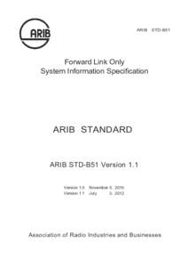 Forward Link Only System Information Specification ARIB STANDARD