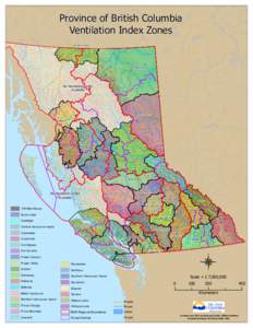 Province of British Columbia Ventilation Index Zones Watson Lake Fort Nelson