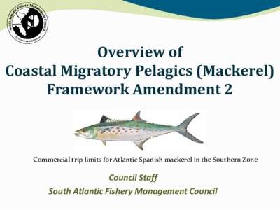 Overview of Coastal Migratory Pelagics (Mackerel) Framework Amendment 2 Commercial trip limits for Atlantic Spanish mackerel in the Southern Zone