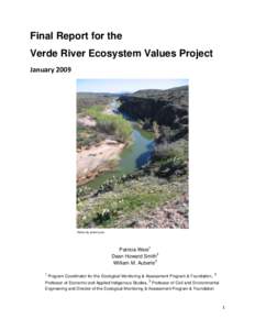 Final Report for the Verde River Ecosystem Values Project January 2009 Photo by Janet Lynn