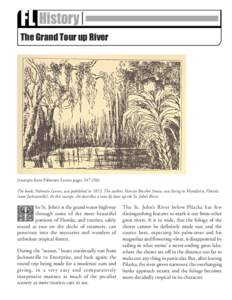 FL History  Early 1800s The Grand Tour up River