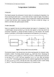 PHY3128 (Electronics for Measurement Systems)  Temperature Controllers Temperature Controllers Introduction