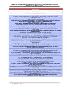 HARMO 15: 15th International Conference on Harmonisation within Atmospheric Dispersion Modelling for Regulatory Purposes Monday, May 06 Poster Session T1: Model evaluation and quality assurance