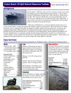Environment of the United States / Watercraft / MSC Venezia / COSCO / California Department of Fish and Game / South Maury Island environmental issues / Richardson Bay / San Francisco Bay / Geography of California / COSCO Busan oil spill