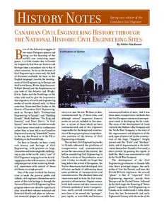 History Notes  Spring 2001 edition of the Canadian Civil Engineer  Canadian Civil Engineering History through