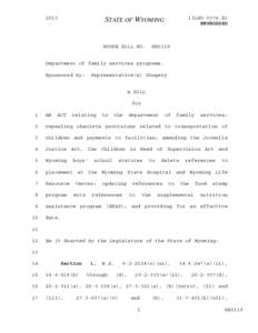 2013 General Session - Engrossed Version - HB0119 - Department of family services programs.