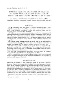 Inverse Salinity Gradients in Coastal Marshes and the Death of Stands of Salix: The Effects of Grubbing by Geese