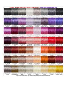   C-­LON®  TEX  400  BEAD  CORD  COLOR  CHART  Page  1  |  www.store.jewelsinfiber.com CLC.400-­CHA Charcoal