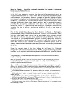 Microsoft Word - Blakely-Minority ReportRestoring Judicial Discretion to Impose Exceptional Sentences for Violent Crimes.doc