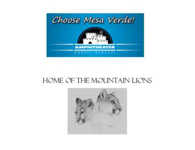 Home of the mountain lions  Mesa Verde Elementary Our Mission Mesa Verde students will be responsible, productive and