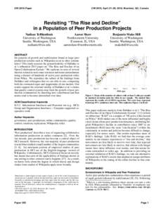 Revisiting ``The Rise and Decline''  in a Population of Peer Production Projects