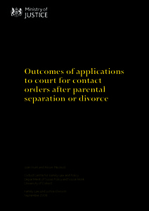 Outcomes of applications to court for contact orders after parental separation or divorce