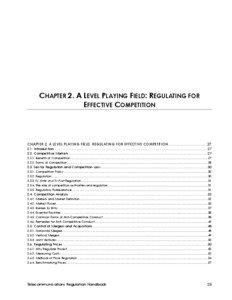 CHAPTER 2. A LEVEL PLAYING FIELD: REGULATING FOR EFFECTIVE COMPETITION