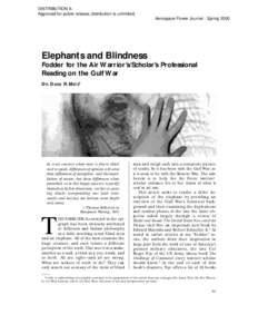 Elephants and Blindness: Fodder for the Air Warrior's/Scholar's Professional Reading on the Gulf War