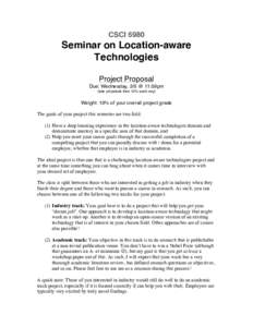 CSCI 5980  	
      Seminar on Location-aware