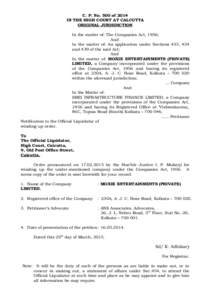 Corporations law / Kolkata / Liquidation / Private company limited by shares / Companies Act / Jagadish Chandra Bose / Bengali people / United Kingdom company law / Private law