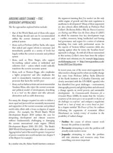 Free extract from 80:20 Development in an Unequal World, 6th Ed. Copyright:20 Educating & Acting for a Better World. www.8020.ie  Arguing About Change – five divergent approaches The five approaches explored be