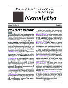 Friends of the International Center Newsletter