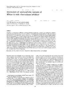 Biochemistry / Ribonuclease A / Ribonuclease / Angiogenin / Pancreatic ribonuclease / RNase H / RNase L / Enzyme inhibitor / Amino acid / Ribonucleases / Biology / Chemistry