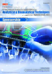Analytica6th International Conference and Exhibition on Analytical & Bioanalytical Techniques Valencia, Spain