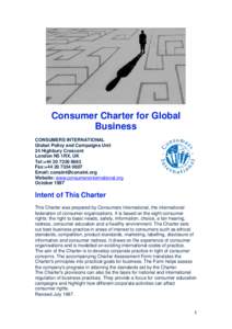 Marketing / Consumer protection / Consumers International / Advertising / Business ethics / Consumer / Corporation / Online shopping / Service / Business / Consumer protection law / Consumer organizations